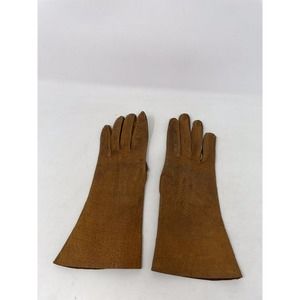 Vintage Brown Genuine Leather Womens Gloves XS Extra Small Work Casual Ranch